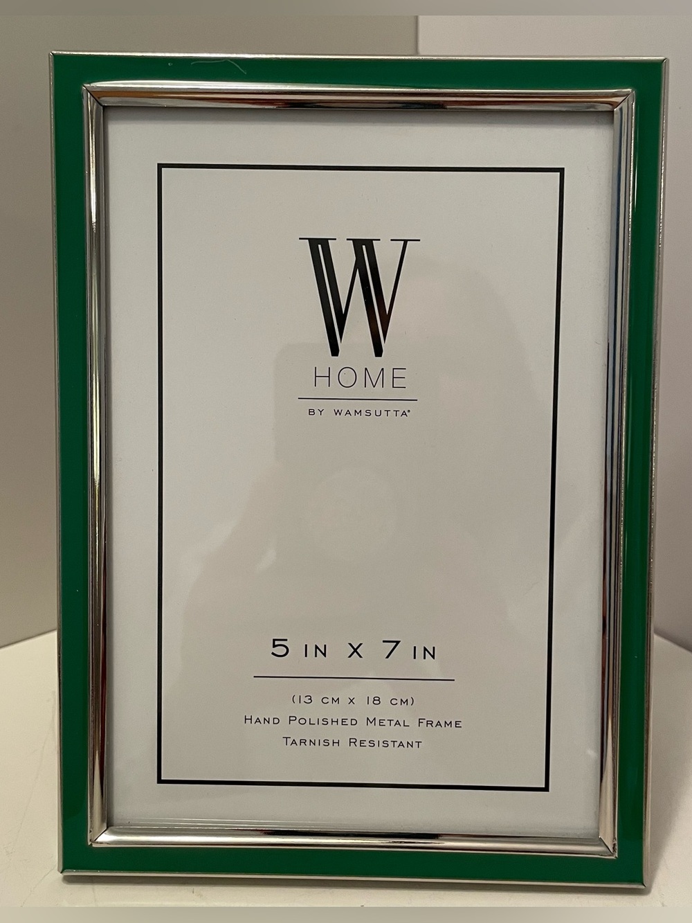 WHome 5 X 7 Enamel Photo Frame Green‎ Hand Polished Tarnish Resistant